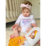 white cute and kind long sleeve bodysuit