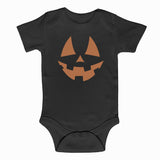 Pumpkin Face Short Sleeve Bodysuit Black