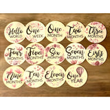 Pink Wooden Milestone Plaques