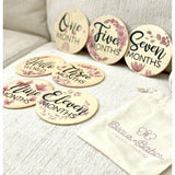 Pink Wooden Milestone Plaques