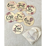 Pink Wooden Milestone Plaques