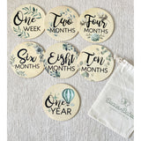 Green Wooden Milestone Plaques