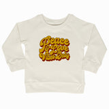 Peace and love vibes only pullover natural