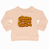 peace and love vibes only pullover peach