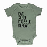 Eat. Sleep. Dribble. Repeat. Short Sleeve Bodysuit