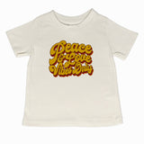 Peace and love vibes only tshirt natural