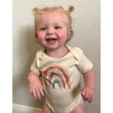 natural rainbow short sleeve bodysuit