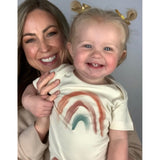 natural rainbow short sleeve bodysuit