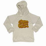 peace and love vibes only hoodie clay
