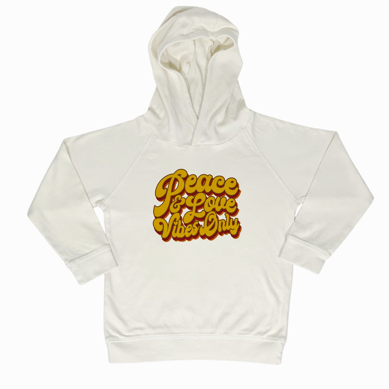 peace and love vibes only hoodie natural