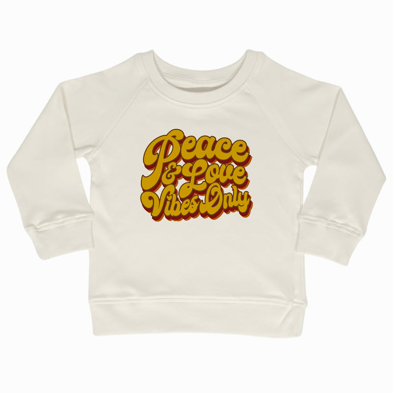 Peace and love vibes only pullover natural