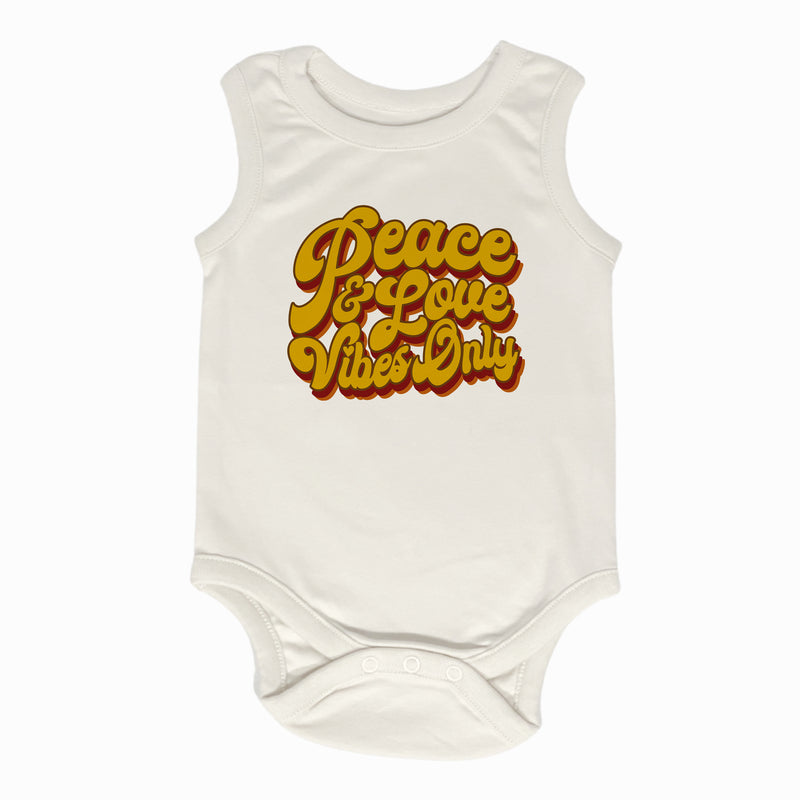 peace and love vibes only tank bodysuit natural