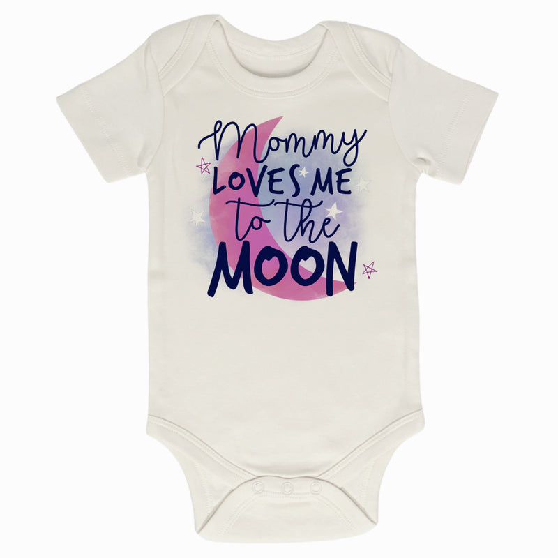 Mommy Loves Me To The Moon Short Sleeve Bodysuit